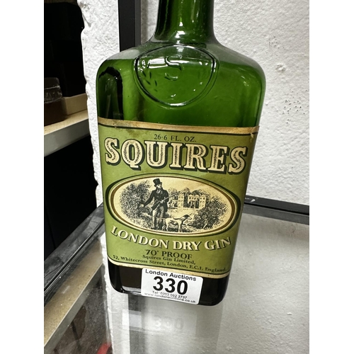 330 - Vintage Bottle of Squires London Dry Gin (Sealed) c.1950s/60s