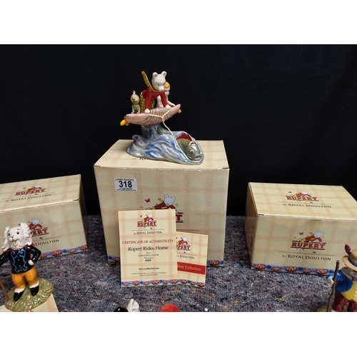 318 - Collection of Mint and Boxed Royal Doulton Rupert the Bear Figurines (6 in total) Ruperts Toy Railwa... 