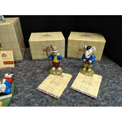 318 - Collection of Mint and Boxed Royal Doulton Rupert the Bear Figurines (6 in total) Ruperts Toy Railwa... 