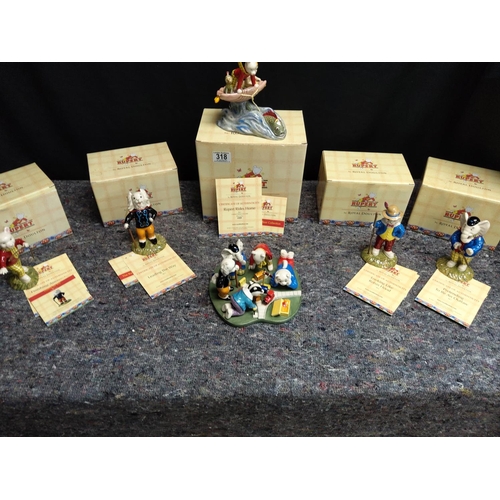 318 - Collection of Mint and Boxed Royal Doulton Rupert the Bear Figurines (6 in total) Ruperts Toy Railwa... 