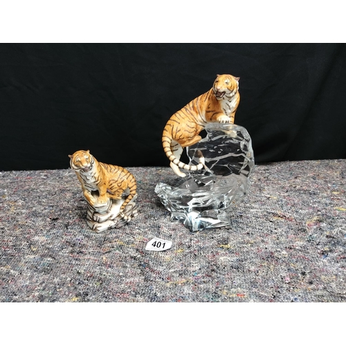 401 - Two Tiger Figurines