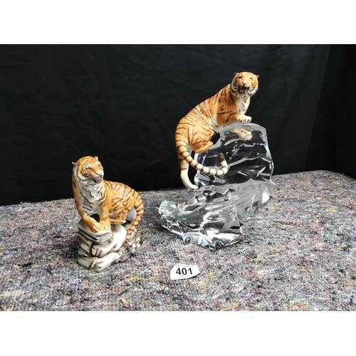 401 - Two Tiger Figurines