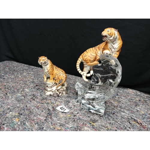 401 - Two Tiger Figurines