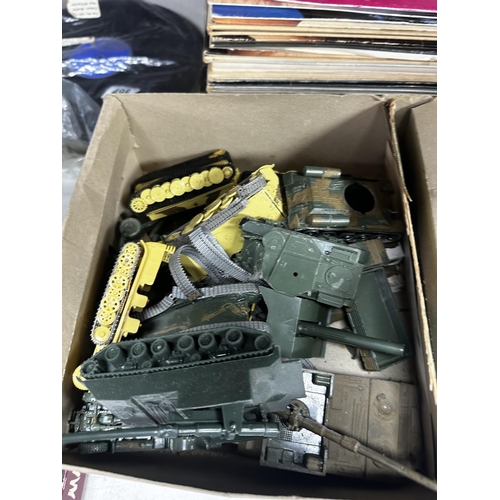 495 - Assorted Plastic Tanks and Toy Soldiers