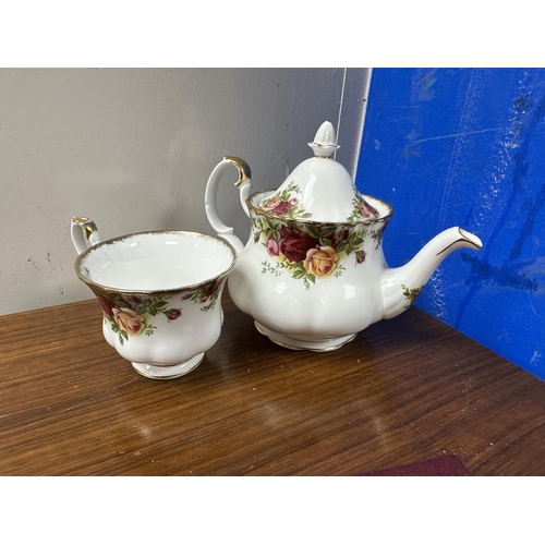 675 - Royal Albert Old Country Roses Teapot and Cup & 6 Other Pieces