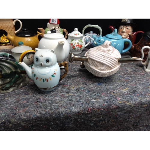 296 - Lot of Various Vintage Teapots, China etc