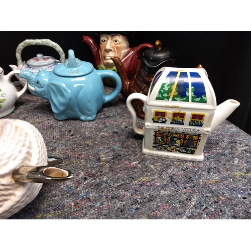 296 - Lot of Various Vintage Teapots, China etc