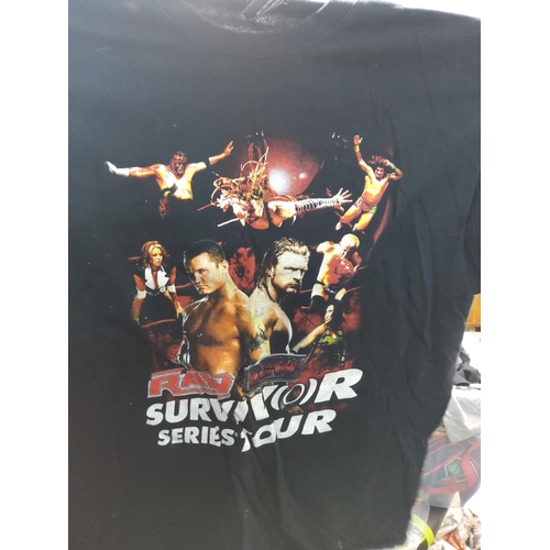 417 - Good Collection of Original Retro Wrestling Event T Shirts and other Wrestling Memorabilia such as E... 