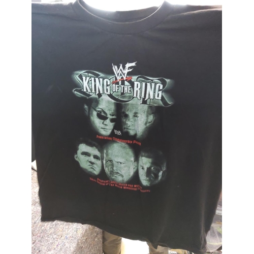 417 - Good Collection of Original Retro Wrestling Event T Shirts and other Wrestling Memorabilia such as E... 