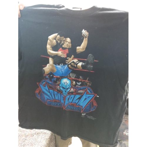 417 - Good Collection of Original Retro Wrestling Event T Shirts and other Wrestling Memorabilia such as E... 