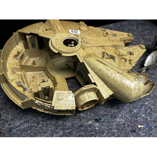 418 - Vintage Star Wars Millennium Falcon plus other Various Toys