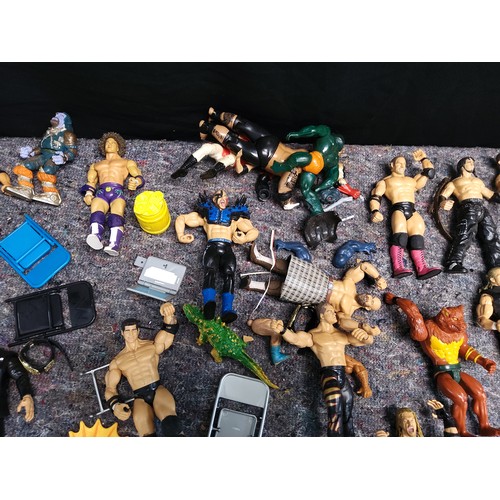 415 - Large Collection of Retro Wrestling Figures