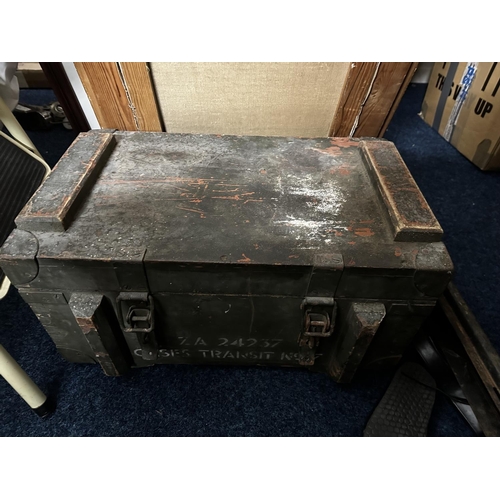 407D - Old Wooden Military Style Trunk containing a Quantity of Vintage Lead Bending Tools etc