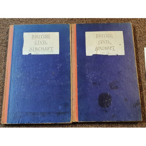 3 - 2x vintage well made Aeroplane scrapbooks documenting British Cival Aircraft