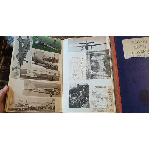 3 - 2x vintage well made Aeroplane scrapbooks documenting British Cival Aircraft