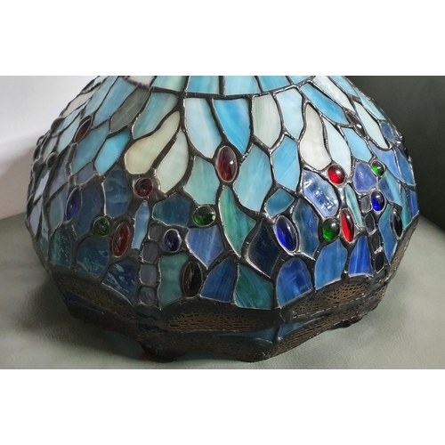 4 - A heavy & good quality dragonfly stained glass lamp shade