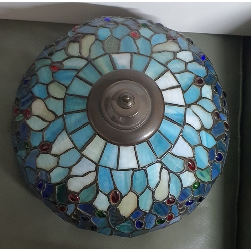 4 - A heavy & good quality dragonfly stained glass lamp shade