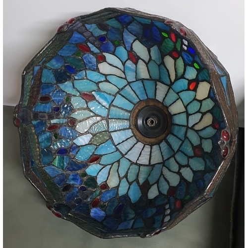 4 - A heavy & good quality dragonfly stained glass lamp shade