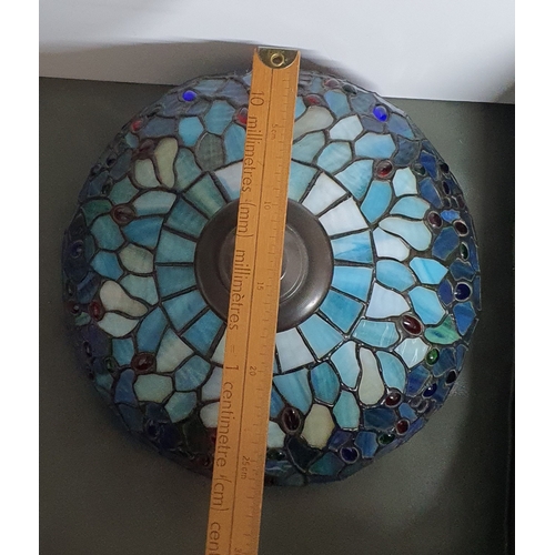 4 - A heavy & good quality dragonfly stained glass lamp shade