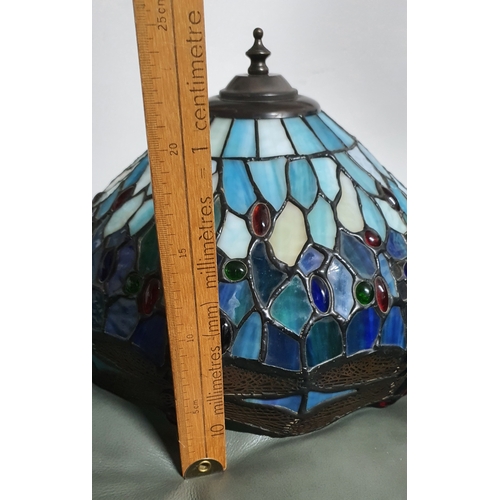 4 - A heavy & good quality dragonfly stained glass lamp shade