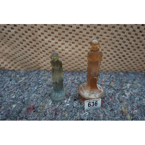 636 - Two Art Deco Glass Figures