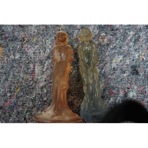 636 - Two Art Deco Glass Figures