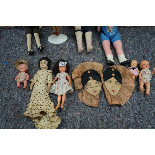 663 - Mixed Lot of Various Vintage Dolls etc