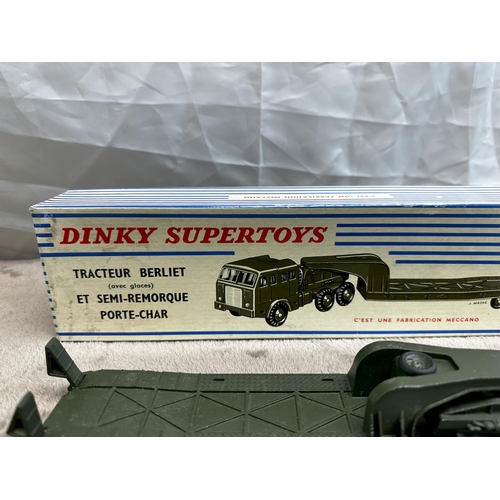 117 - French Dinky Super Toys  890 Berliet Tous Terrains Tank Transporter (mint & boxed)