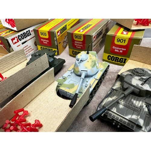 37A - Group of 7 M & B Corgi Tanks-900, 901, 902, 903, 904, 905, 906