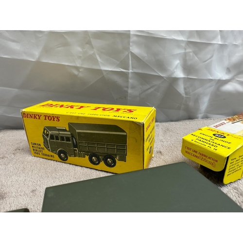 40 - French Dinky 818 Berliet All Terrain Truck & a 827 Panhard Armoured Car with Sealed Antenna