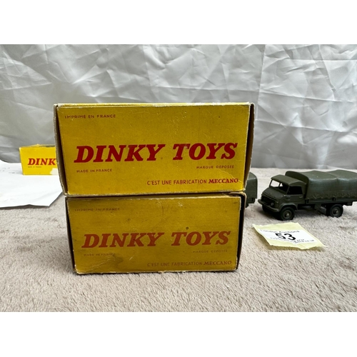 53 - Pair of French Dinky 821 Mercedes Unimog Trucks Mint & Boxed (Boxes fair)