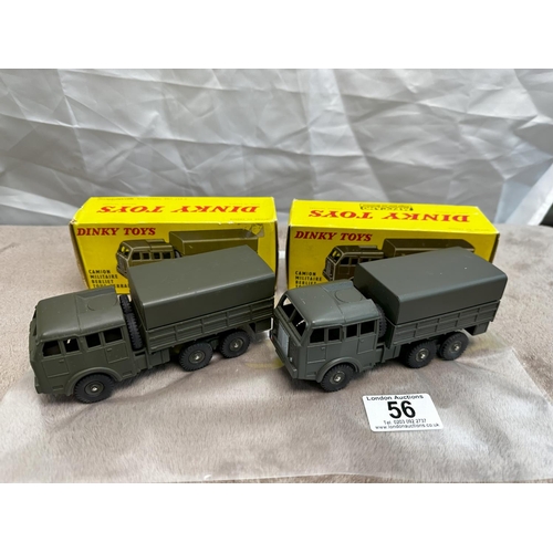 56 - Pair of French Dinky 818 Covered Berliet Truck Mint with F/M Boxes