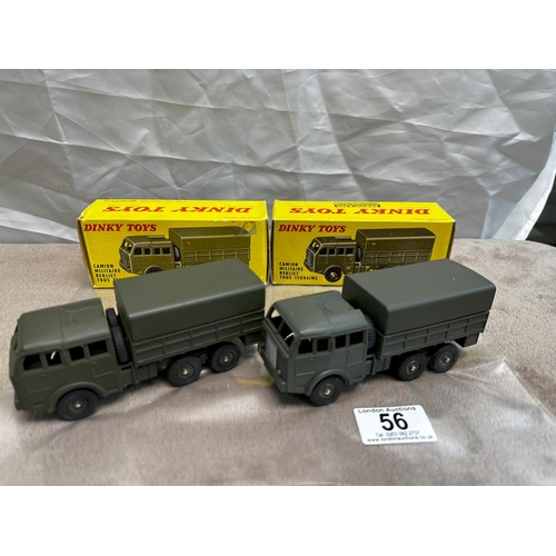 56 - Pair of French Dinky 818 Covered Berliet Truck Mint with F/M Boxes