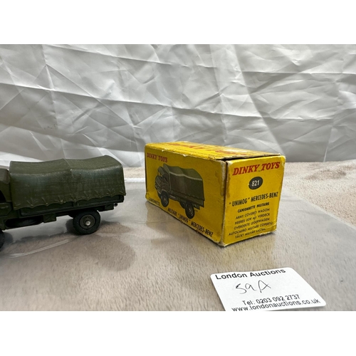 59A - French Dinky Toys 821 Mercedes Unimog Mint with Fair Box