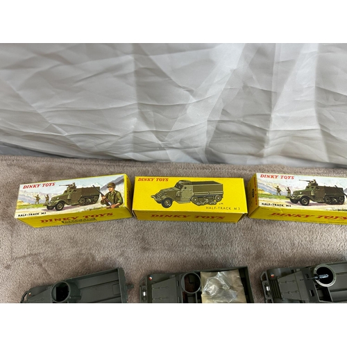 60 - Quantity of 3 French Dinky 822 US M3 Half Track Truck Mint with Fair / Mint Cond. Boxes