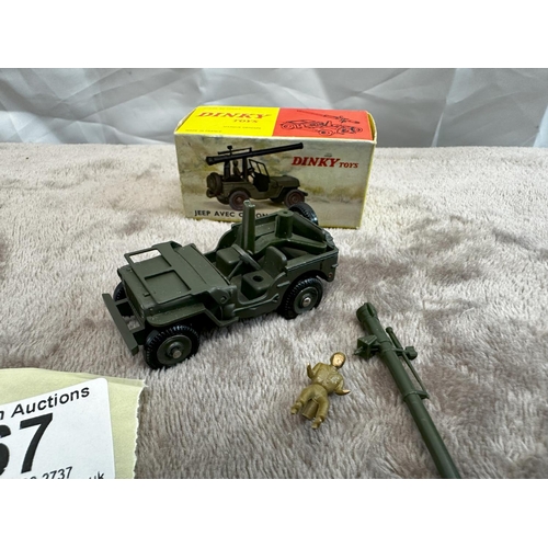 67 - French Dinky 829 Jeep 106 SR Gun Carrier (Mint & Boxed)