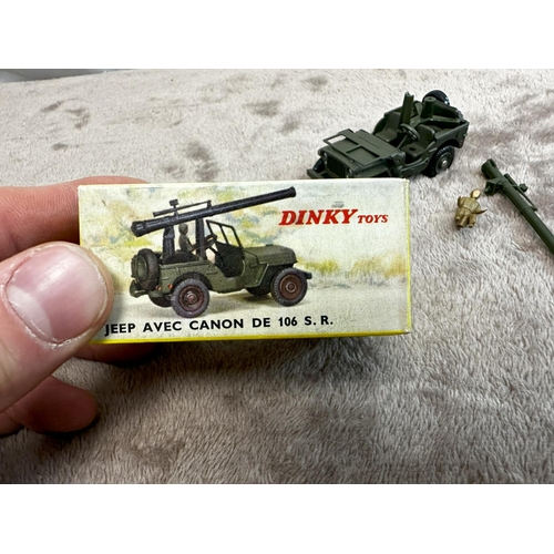 67 - French Dinky 829 Jeep 106 SR Gun Carrier (Mint & Boxed)