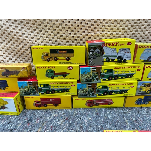 680 - Quantity of 37 Unused New and Boxed Reproduction Dinky Toys incl. French Dinky, Dinky Supertoys etc ... 