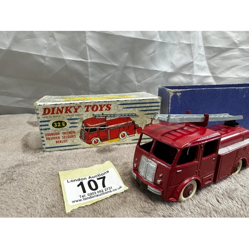 107 - FRENCH DINKY 32E BERLIET FIRST RESPONSE VEHICLE BOXED nr MINT