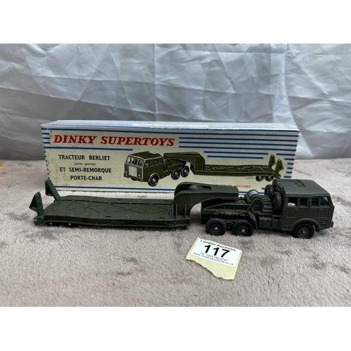 117 - French Dinky Super Toys  890 Berliet Tous Terrains Tank Transporter (mint & boxed)