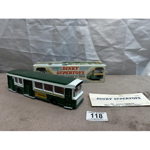 118 - French Dinky Super Toys  889 Berliet Paris Bus. (Mint and Boxed)