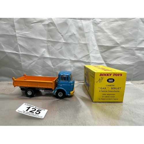 125 - French Dinky Toys  585 Berliet Gak Tipper (Mint and Boxed)