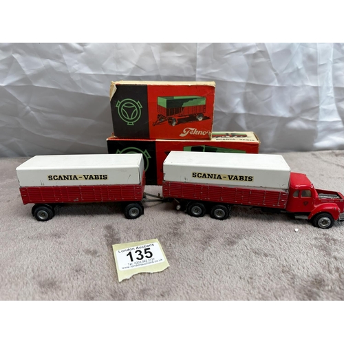 135 - Tekno Scania-Vabis 451 & 452 Lorry with Trailer & Original Boxes