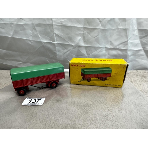 137 - French Dinky Toys  70 4w Covered Trailer (Mint and Boxed)