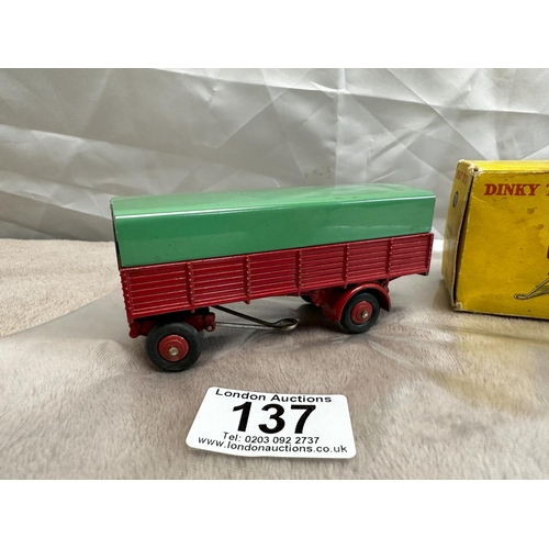 137 - French Dinky Toys  70 4w Covered Trailer (Mint and Boxed)