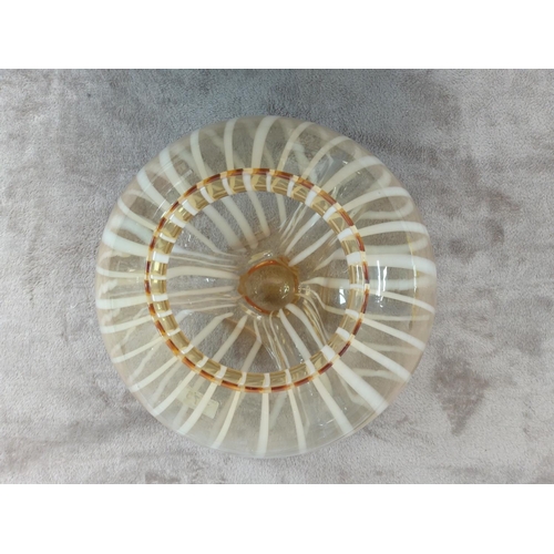 175 - Italian mid-century Filigrana Veart Glass Lampshade by Toni Zuccheri