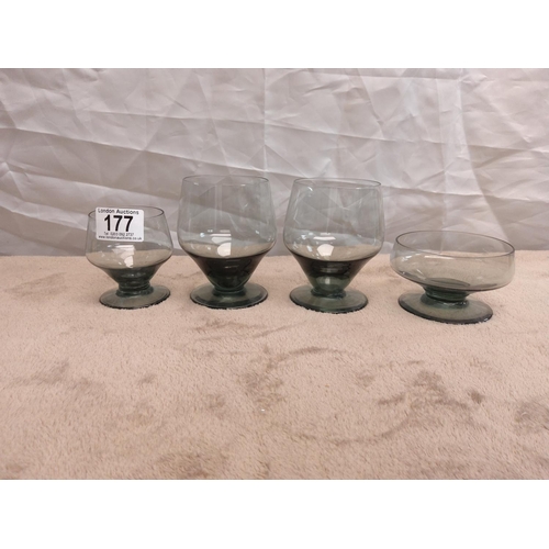 177 - Pair of Daum-Nancy Art Deco Goblets & 2 Other Pieces of Daum Nancy Glass