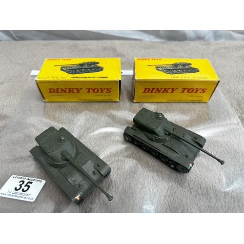 35 - Pair of French Dinky 80c AMX 13 Tank (Mint with Good Box)