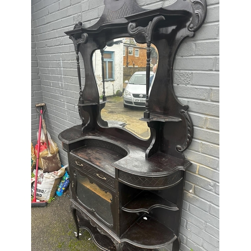 565 - Early 20th Century Ebonised Mirrored Chiffonier