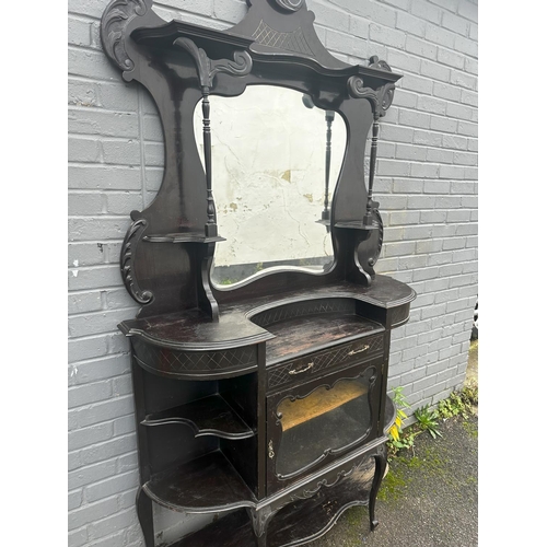 565 - Early 20th Century Ebonised Mirrored Chiffonier